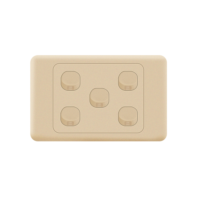 Australia Type-AS 5 Gang 2 Way switch-Gold